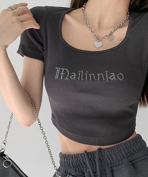 Miniministore(ミニミニストア)の「ショートTシャツ レディース 韓国風(Tシャツ/カットソー・レディース・ホワイト/ダークグレー/ライトブルー/ブラック・XL/L/M)」の6枚目の写真