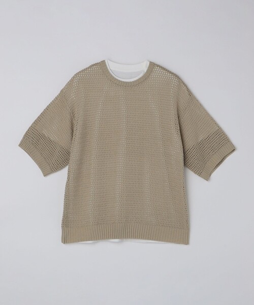 SHIPS Colors(シップス カラーズ)の「SHIPS Colors:メッシュ ニット アンサンブル◇(ニット/セーター・メンズ・ベージュ/ネイビー/ブルー・MEDIUM/LARGE/X-LARGE)」の4枚目の写真