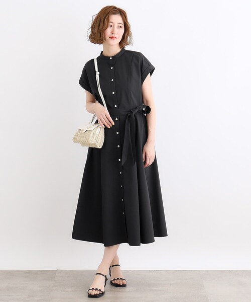 grove(グローブ)の「◆<洗濯機で洗える・UVカット>サッカーワンピース(ワンピース・レディース・ブラック系1/オリーブ/ブラック・03/02/01/04/05)」の5枚目の写真