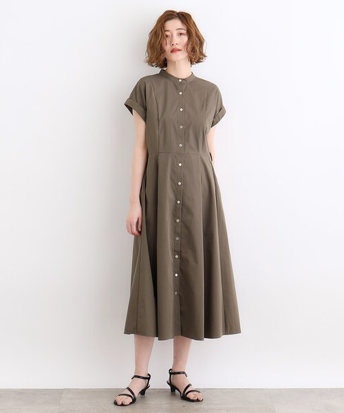 grove(グローブ)の「◆<洗濯機で洗える・UVカット>サッカーワンピース(ワンピース・レディース・ブラック系1/オリーブ/ブラック・03/02/01/04/05)」の14枚目の写真