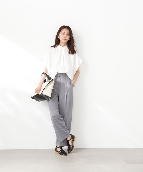 N.（N. Natural Beauty Basic）（エヌエヌナチュラルビューティーベーシック）の「◆ボクシーフォルムブラウス（シャツ/ブラウス・レディース・ブルー/オフホワイト/ベージュ/イエロー・MEDIUM）」の11枚目の写真