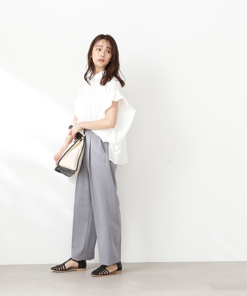 N.（N. Natural Beauty Basic）（エヌエヌナチュラルビューティーベーシック）の「◆ボクシーフォルムブラウス（シャツ/ブラウス・レディース・ブルー/オフホワイト/ベージュ/イエロー・MEDIUM）」の10枚目の写真