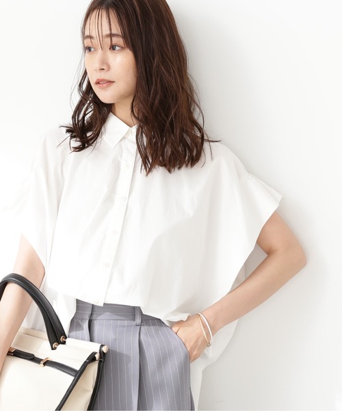 N.（N. Natural Beauty Basic）（エヌエヌナチュラルビューティーベーシック）の「◆ボクシーフォルムブラウス（シャツ/ブラウス・レディース・ブルー/オフホワイト/ベージュ/イエロー・MEDIUM）」の7枚目の写真