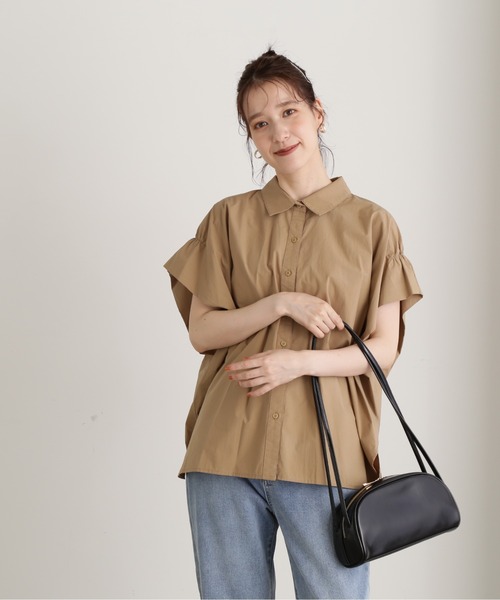 N.（N. Natural Beauty Basic）（エヌエヌナチュラルビューティーベーシック）の「◆ボクシーフォルムブラウス（シャツ/ブラウス・レディース・ブルー/オフホワイト/ベージュ/イエロー・MEDIUM）」の5枚目の写真