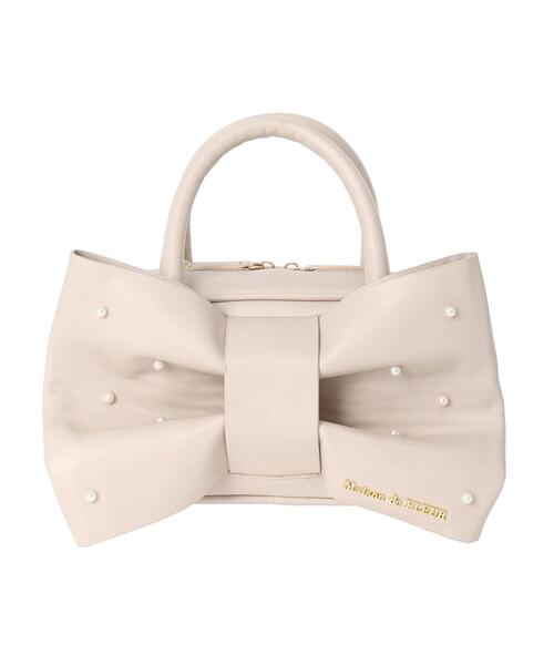 メゾンドフルールEC限定ビッグリボンパールバッグ Maison de FLEUR（メゾンドフルール）の「EC限定ビッグリボン