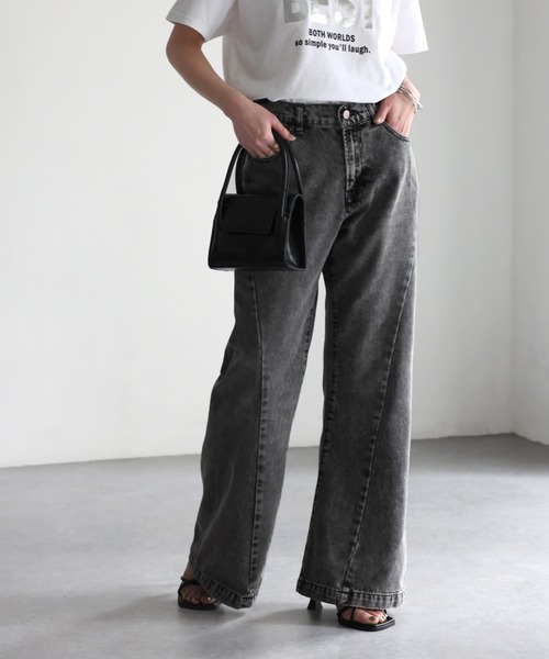 Riberry（リベリー）の「フレアデニムパンツ（デニムパンツ・レディース・ブルー/ブラック/グレー・MEDIUM/SMALL）」の2枚目の写真