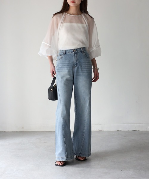 Riberry（リベリー）の「フレアデニムパンツ（デニムパンツ・レディース・ブルー/ブラック/グレー・MEDIUM/SMALL）」の15枚目の写真