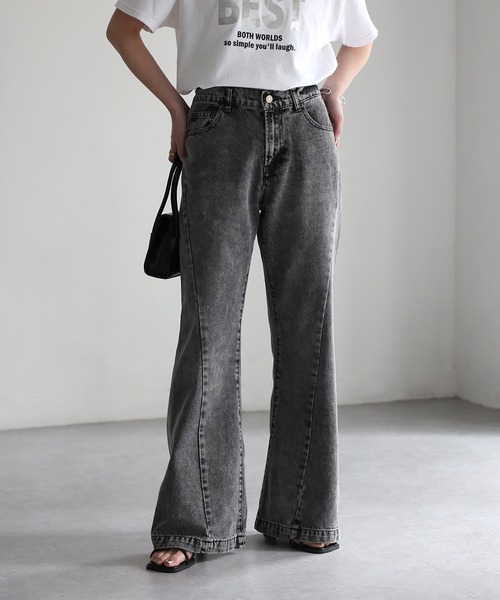 Riberry（リベリー）の「フレアデニムパンツ（デニムパンツ・レディース・ブルー/ブラック/グレー・MEDIUM/SMALL）」の22枚目の写真