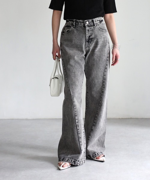 Riberry（リベリー）の「フレアデニムパンツ（デニムパンツ・レディース・ブルー/ブラック/グレー・MEDIUM/SMALL）」の11枚目の写真