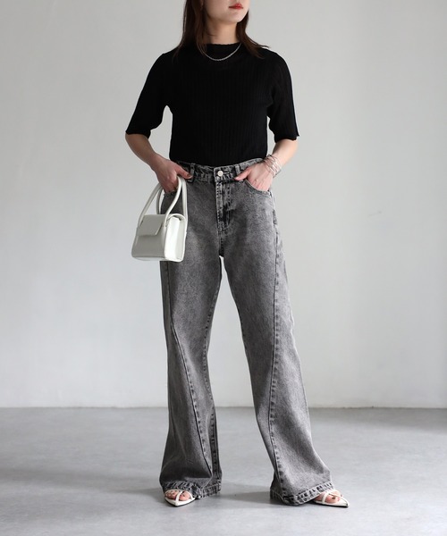 Riberry（リベリー）の「フレアデニムパンツ（デニムパンツ・レディース・ブルー/ブラック/グレー・MEDIUM/SMALL）」の13枚目の写真