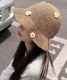 pur chouchou/フラワー刺繍ペーパーハット P4206