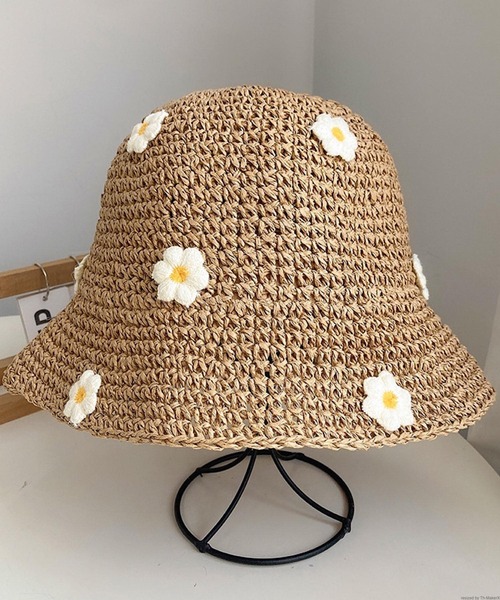 TONE SELECT GOODS（トーンセレクトグッズ）の「pur chouchou/フラワー刺繍ペーパーハット P4206（ハット・レディース・ブラウン/ベージュ・FREE）」の5枚目の写真