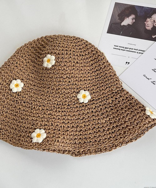 TONE SELECT GOODS（トーンセレクトグッズ）の「pur chouchou/フラワー刺繍ペーパーハット P4206（ハット・レディース・ブラウン/ベージュ・FREE）」の6枚目の写真