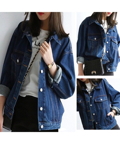 BLANC FICELLE（ブランフィセル）の「デニム　Gジャン（デニムジャケット・レディース・インディゴブルー・S/M/L/XL/XXL）」の3枚目の写真