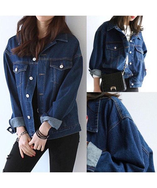 BLANC FICELLE（ブランフィセル）の「デニム　Gジャン（デニムジャケット・レディース・インディゴブルー・S/M/L/XL/XXL）」の4枚目の写真