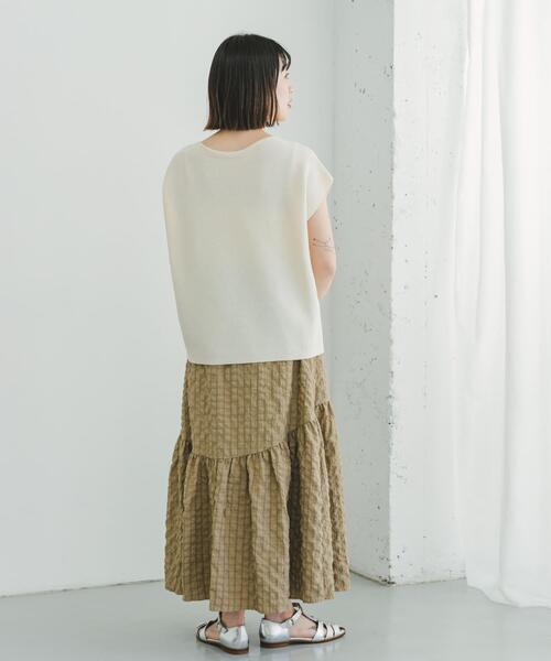 ITEMS URBANRESEARCH（アイテムズ アーバンリサーチ）の「サッカーチェックスカート（スカート・レディース・ブラック/カーキ・FREE）」の8枚目の写真