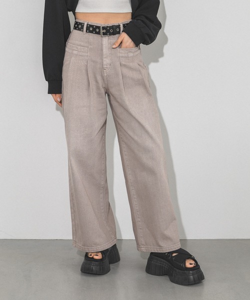 PAGEBOY(ページボーイ)の「カラータックデニムパンツ(デニムパンツ・レディース・ブルー/ブラック/グレイッシュベージュ/ピンク・SMALL/MEDIUM)」の13枚目の写真