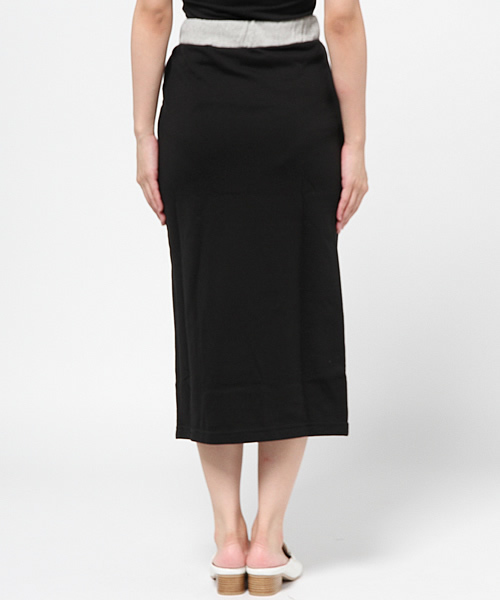 WEGO（ウィゴー）の「WEGO/スウェットロングタイトスカート（スカート・レディース・カーキ/ブラック・FREE）」の5枚目の写真