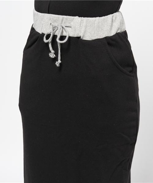 WEGO（ウィゴー）の「WEGO/スウェットロングタイトスカート（スカート・レディース・カーキ/ブラック・FREE）」の6枚目の写真