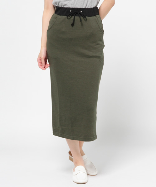 WEGO（ウィゴー）の「WEGO/スウェットロングタイトスカート（スカート・レディース・カーキ/ブラック・FREE）」の12枚目の写真