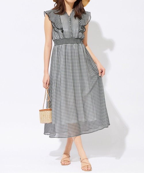 【UNITED ARROWS】定価2,3万 ギンガムチェック マキシワンピース ham20様専用 UNITED ARROWSチェックノースリーブワンピース