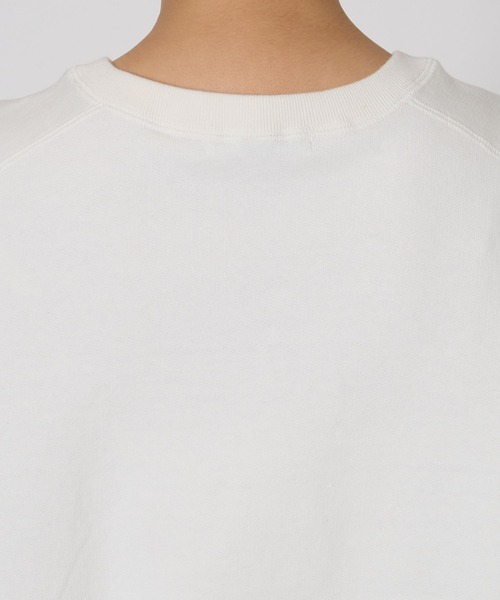 BABYLONE（バビロン）の「ショート裏毛プルオーバー（Tシャツ/カットソー・レディース・チャコール/オフホワイト/ライトグレー/ライトベージュ/カーキ・フリー）」の9枚目の写真