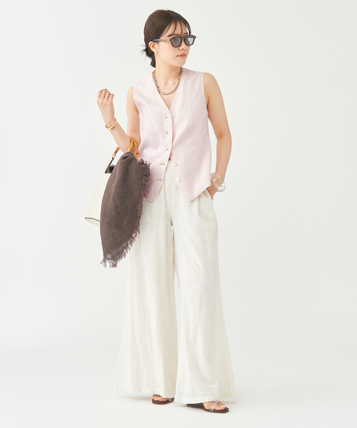 【新品】Plage Linen ベスト プラージュ Plage VIS LINEN ベスト （ブラック