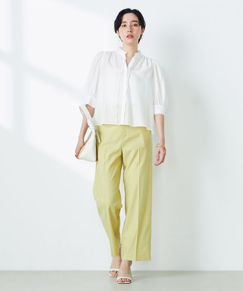 NOLLEY’S（ノーリーズ）の「5分袖フリルブラウス（シャツ/ブラウス・レディース・ホワイト/ブラック/ピンク/ブルー・38）」の5枚目の写真