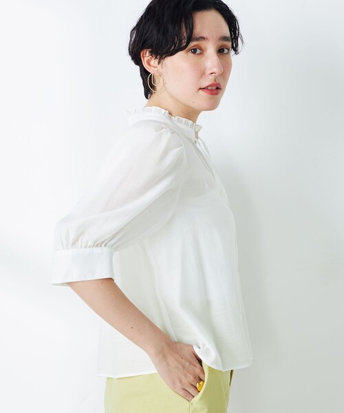 NOLLEY’S（ノーリーズ）の「5分袖フリルブラウス（シャツ/ブラウス・レディース・ホワイト/ブラック/ピンク/ブルー・38）」の10枚目の写真