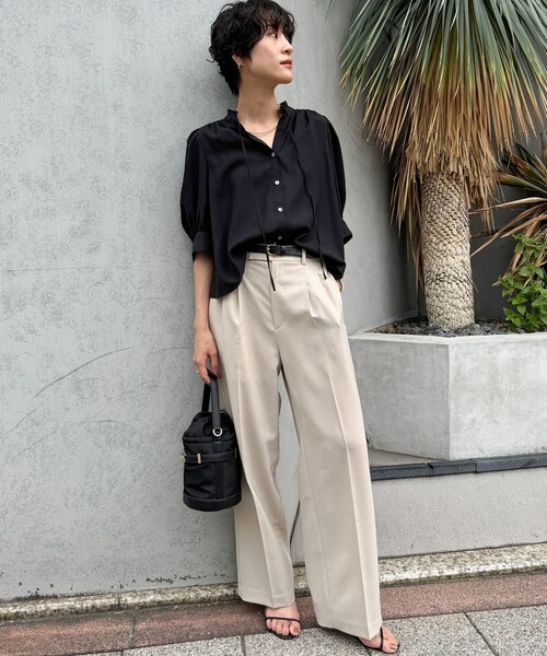 NOLLEY’S（ノーリーズ）の「5分袖フリルブラウス（シャツ/ブラウス・レディース・ホワイト/ブラック/ピンク/ブルー・38）」の12枚目の写真