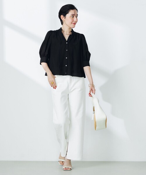 NOLLEY’S（ノーリーズ）の「5分袖フリルブラウス（シャツ/ブラウス・レディース・ホワイト/ブラック/ピンク/ブルー・38）」の14枚目の写真