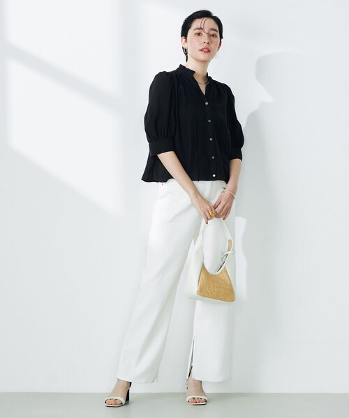 NOLLEY’S（ノーリーズ）の「5分袖フリルブラウス（シャツ/ブラウス・レディース・ホワイト/ブラック/ピンク/ブルー・38）」の15枚目の写真