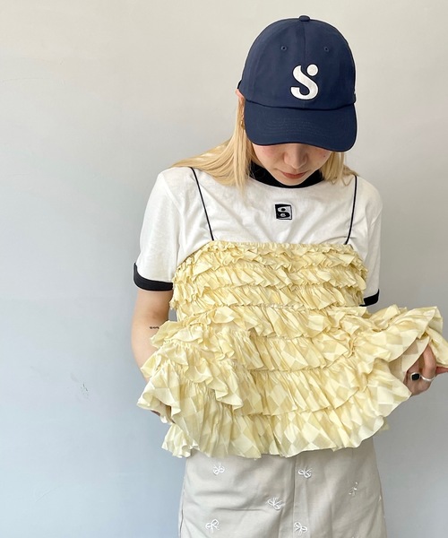 SANSeLF(サンセルフ)の「Se 2wayティアードフリルビスチェ【SANSeLF】sanwt24s002(ベスト・レディース・ライトイエロー/ブラック/パープル・FREE)」の6枚目の写真