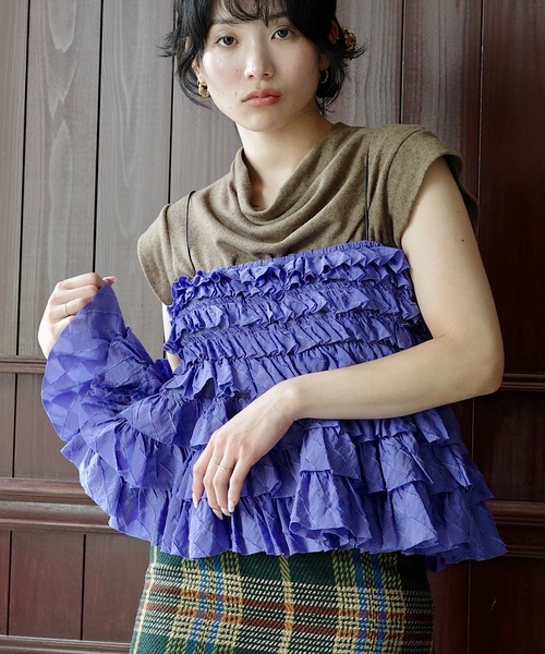 SANSeLF(サンセルフ)の「Se 2wayティアードフリルビスチェ【SANSeLF】sanwt24s002(ベスト・レディース・ライトイエロー/ブラック/パープル・FREE)」の20枚目の写真