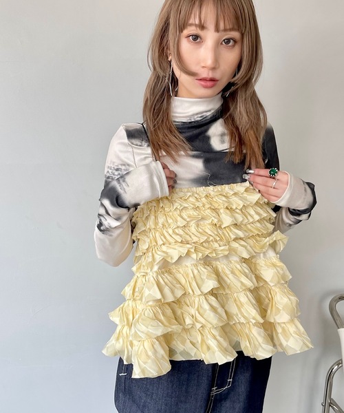 SANSeLF(サンセルフ)の「Se 2wayティアードフリルビスチェ【SANSeLF】sanwt24s002(ベスト・レディース・ライトイエロー/ブラック/パープル・FREE)」の10枚目の写真