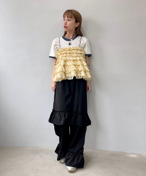 SANSeLF(サンセルフ)の「Se 2wayティアードフリルビスチェ【SANSeLF】sanwt24s002(ベスト・レディース・ライトイエロー/ブラック/パープル・FREE)」の11枚目の写真