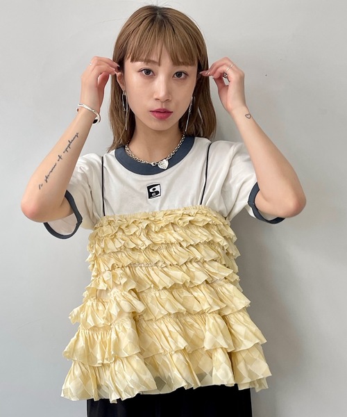 SANSeLF(サンセルフ)の「Se 2wayティアードフリルビスチェ【SANSeLF】sanwt24s002(ベスト・レディース・ライトイエロー/ブラック/パープル・FREE)」の12枚目の写真