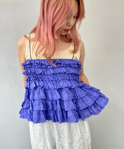 SANSeLF(サンセルフ)の「Se 2wayティアードフリルビスチェ【SANSeLF】sanwt24s002(ベスト・レディース・ライトイエロー/ブラック/パープル・FREE)」の15枚目の写真