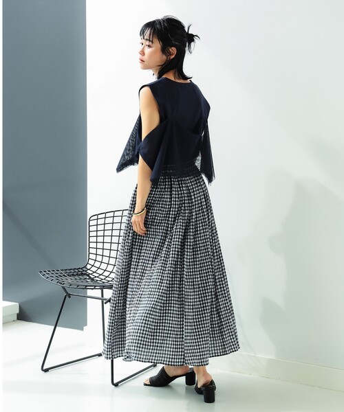 B:MING by BEAMS(ビーミングバイビームス)の「メッシュ ノースリーブ トップス(Tシャツ/カットソー・レディース・ネイビー/オフホワイト/サックスブルー/ブラック・MEDIUM/SMALL)」の9枚目の写真