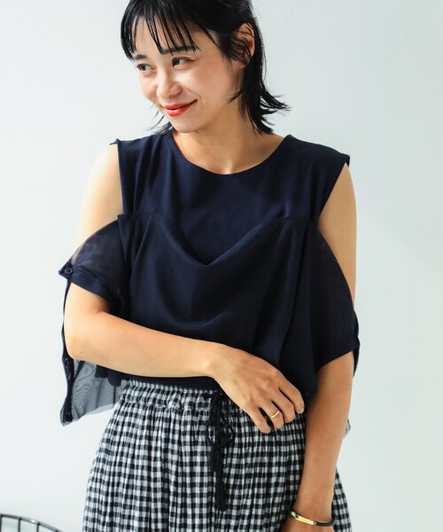 B:MING by BEAMS(ビーミングバイビームス)の「メッシュ ノースリーブ トップス(Tシャツ/カットソー・レディース・ネイビー/オフホワイト/サックスブルー/ブラック・MEDIUM/SMALL)」の10枚目の写真