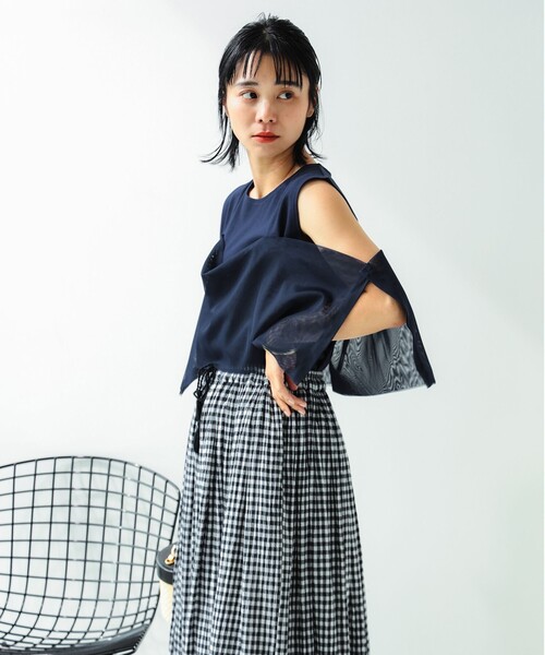 B:MING by BEAMS(ビーミングバイビームス)の「メッシュ ノースリーブ トップス(Tシャツ/カットソー・レディース・ネイビー/オフホワイト/サックスブルー/ブラック・MEDIUM/SMALL)」の12枚目の写真