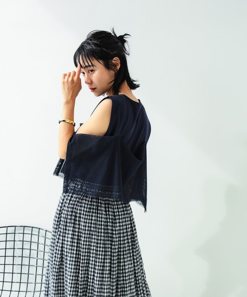 B:MING by BEAMS(ビーミングバイビームス)の「メッシュ ノースリーブ トップス(Tシャツ/カットソー・レディース・ネイビー/オフホワイト/サックスブルー/ブラック・MEDIUM/SMALL)」の13枚目の写真