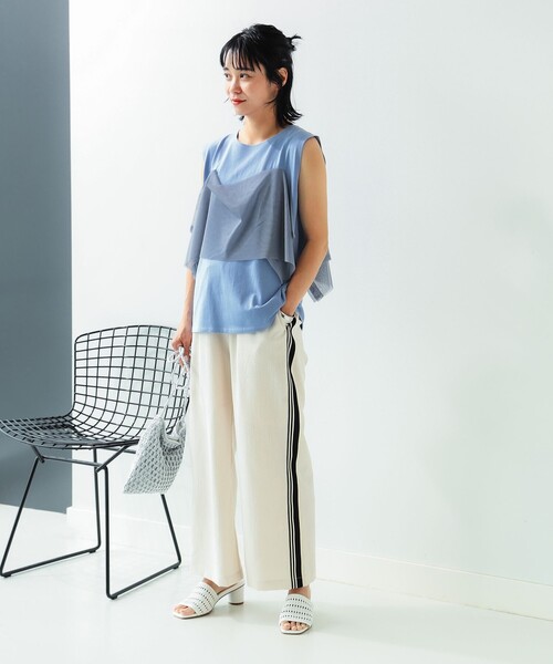 B:MING by BEAMS(ビーミングバイビームス)の「メッシュ ノースリーブ トップス(Tシャツ/カットソー・レディース・ネイビー/オフホワイト/サックスブルー/ブラック・MEDIUM/SMALL)」の14枚目の写真