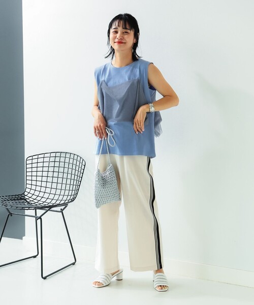 B:MING by BEAMS(ビーミングバイビームス)の「メッシュ ノースリーブ トップス(Tシャツ/カットソー・レディース・ネイビー/オフホワイト/サックスブルー/ブラック・MEDIUM/SMALL)」の15枚目の写真