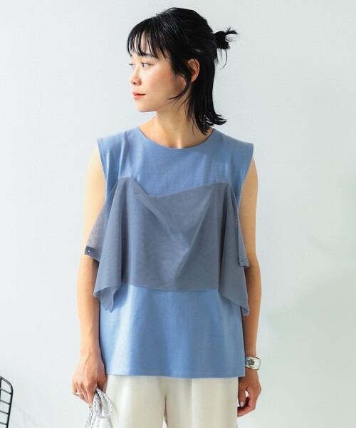 B:MING by BEAMS(ビーミングバイビームス)の「メッシュ ノースリーブ トップス(Tシャツ/カットソー・レディース・ネイビー/オフホワイト/サックスブルー/ブラック・MEDIUM/SMALL)」の20枚目の写真