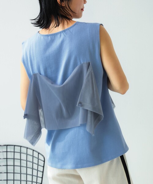 B:MING by BEAMS(ビーミングバイビームス)の「メッシュ ノースリーブ トップス(Tシャツ/カットソー・レディース・ネイビー/オフホワイト/サックスブルー/ブラック・MEDIUM/SMALL)」の22枚目の写真