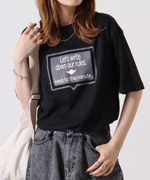 メッセージプリント半袖Tシャツ