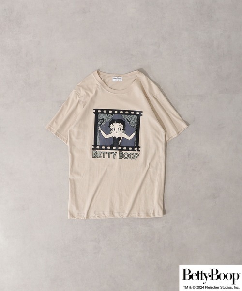 BETTY BOOP（ベティ・ブープ）の「BETTY BOOP（TM） プリント半袖Tシャツ 野球柄（Tシャツ/カットソー・メンズ・ブラック/ライトオレンジ系/アイボリー/チャコール/ホワイト/ライトカーキ・M/L/LL）」の13枚目の写真