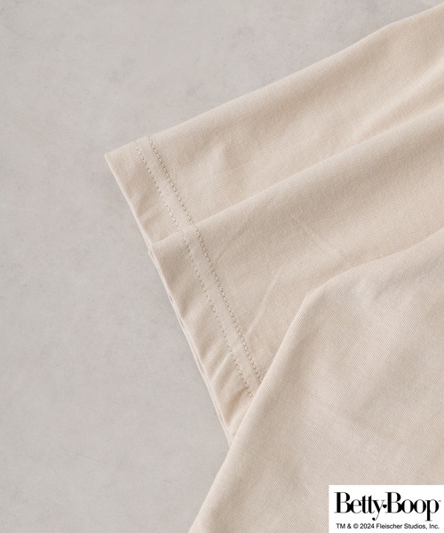 BETTY BOOP（ベティ・ブープ）の「BETTY BOOP（TM） プリント半袖Tシャツ 野球柄（Tシャツ/カットソー・メンズ・ブラック/ライトオレンジ系/アイボリー/チャコール/ホワイト/ライトカーキ・M/L/LL）」の16枚目の写真