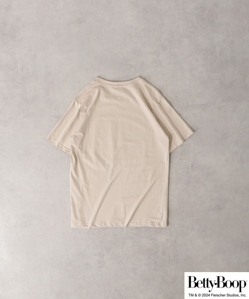 BETTY BOOP（ベティ・ブープ）の「BETTY BOOP（TM） プリント半袖Tシャツ 野球柄（Tシャツ/カットソー・メンズ・ブラック/ライトオレンジ系/アイボリー/チャコール/ホワイト/ライトカーキ・M/L/LL）」の17枚目の写真